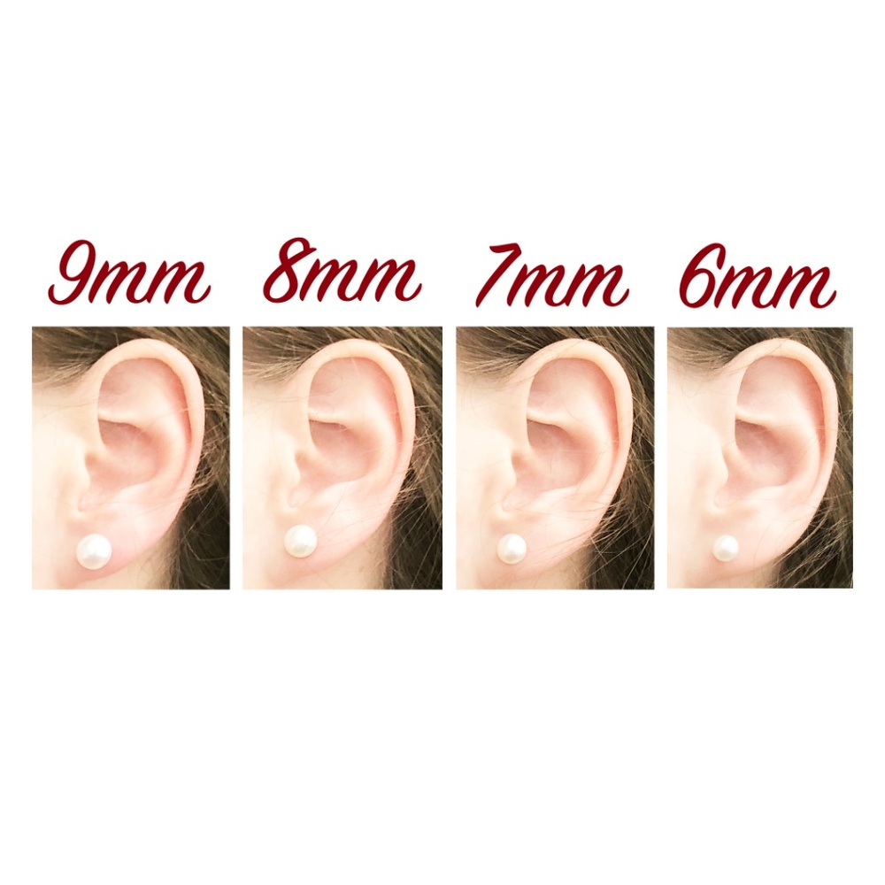 NEW 7mm Natural Freshwater Pearl Studs - Picture 5 of 7